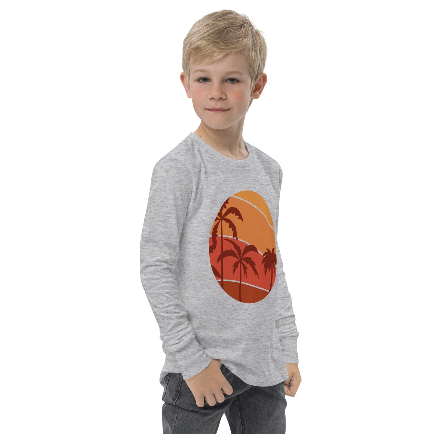 sunset palm trees boys long sleeve